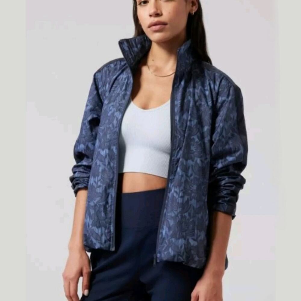 ATHLETA Sightseer Jacket In Ethereal Bloom Blue Hiking UPF 50 Plus Size 2X